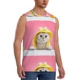 thumbnail image 2 of Uemuo A Funny Cat Pattern Men's Sleeveless T-Shirt,Muscle Athletic Tank Top, Moisture-wicking Quick-dry Breathable Classic Tee Top for Gym Run Outdoor Sports-Small, 2 of 8