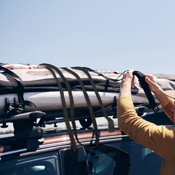 SWETRACE Strong Load Bearing Roof Rack Straps Black Adjustable Tie Downs for Kayak Surfboard and Luggage