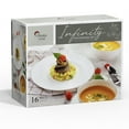 thumbnail image 6 of Divitis Home Infinity Bone China Dinnerware Set 16-piece, White Plates, 6 of 7