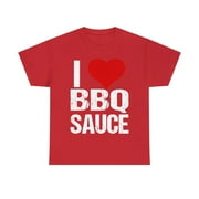 I Love BBQ Sauce Unisex Graphic Tee Shirt, Sizes S-5XL