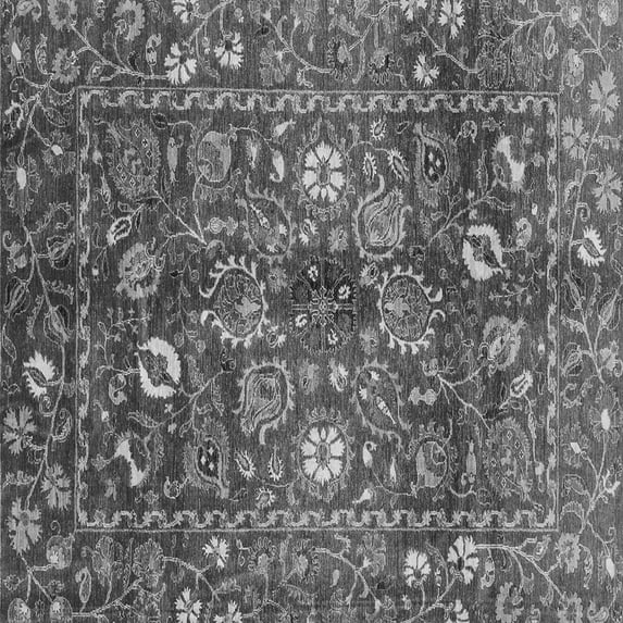 Ahgly Company Indoor Square Oriental Gray Traditional Area Rugs, 8' Square