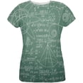 thumbnail image 1 of Math Geek Formulas Chalkboard All Over Womens T-Shirt - X-Large, 1 of 2