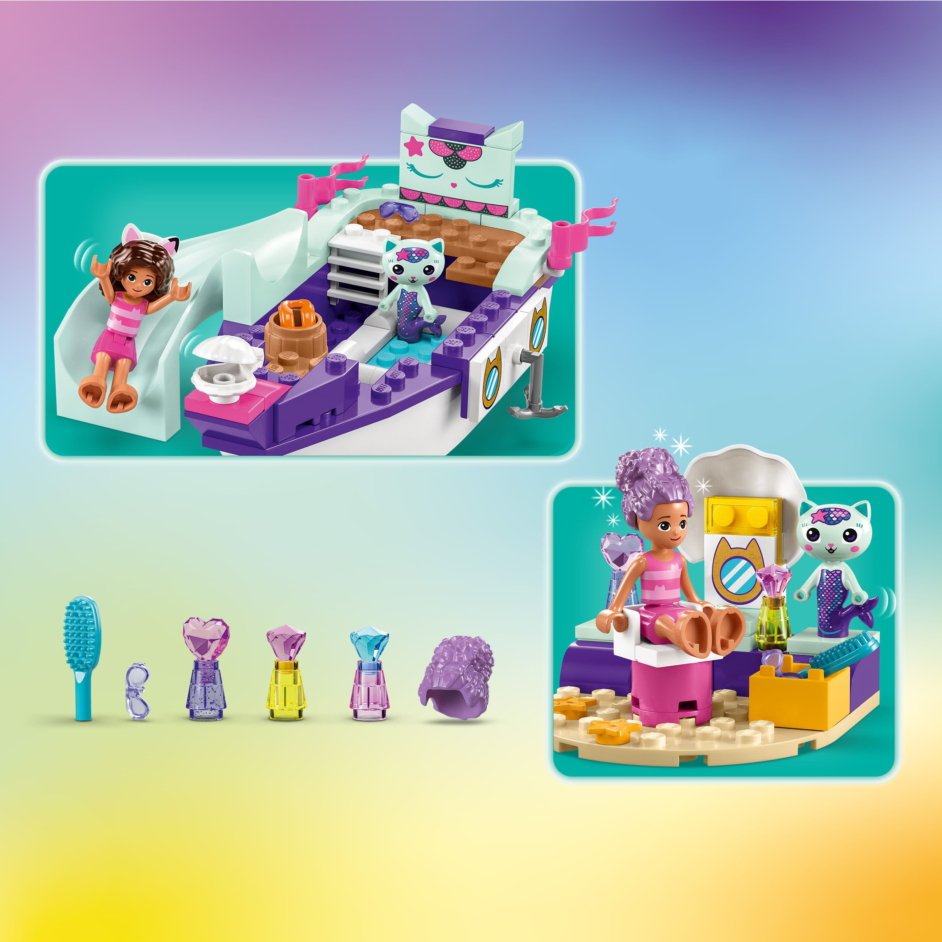 LEGO® Gabby et la Maison Magique 10786 Le Bateau et le Spa de Gabby et  Marine, Jouet avec Figurines