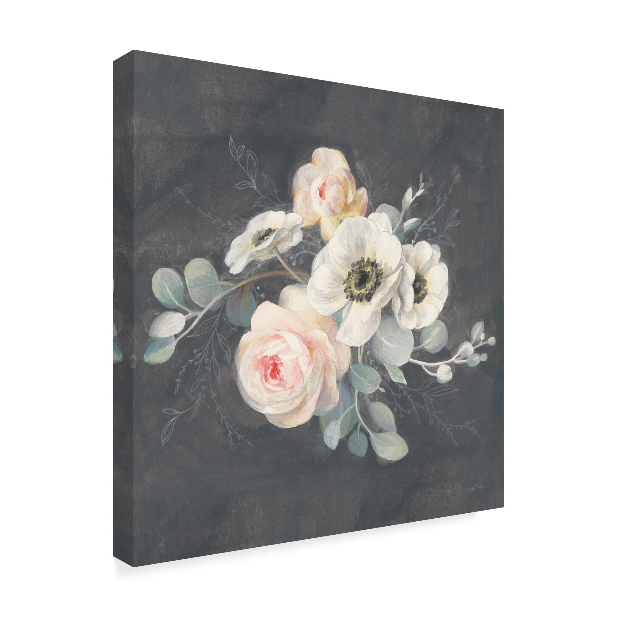 Trademark Fine Art 'Roses and Anemones Square' Canvas Art by Danhui Nai
