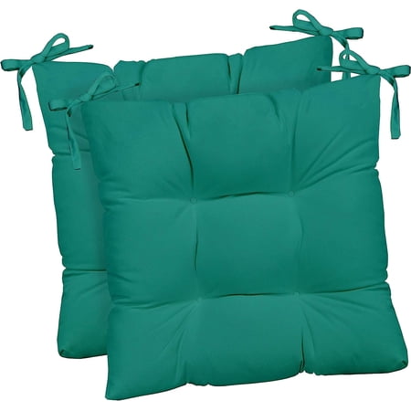 Indoor Outdoor Set Of 2 Tufted Dining Chair Seat Cushions, 19" X 19" X 3", Choose Color (Cancun)