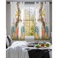 thumbnail image 3 of Easter Bunny Eggs Sheer Curtains 39 Inch Length 2 Panels Set for Living Room/Bedroom, Spring Tulip Daisy Flowers Leaves Country Kitchen Curtains Grommet Curtains Window Treatments 27.5"x39"x2, 3 of 7