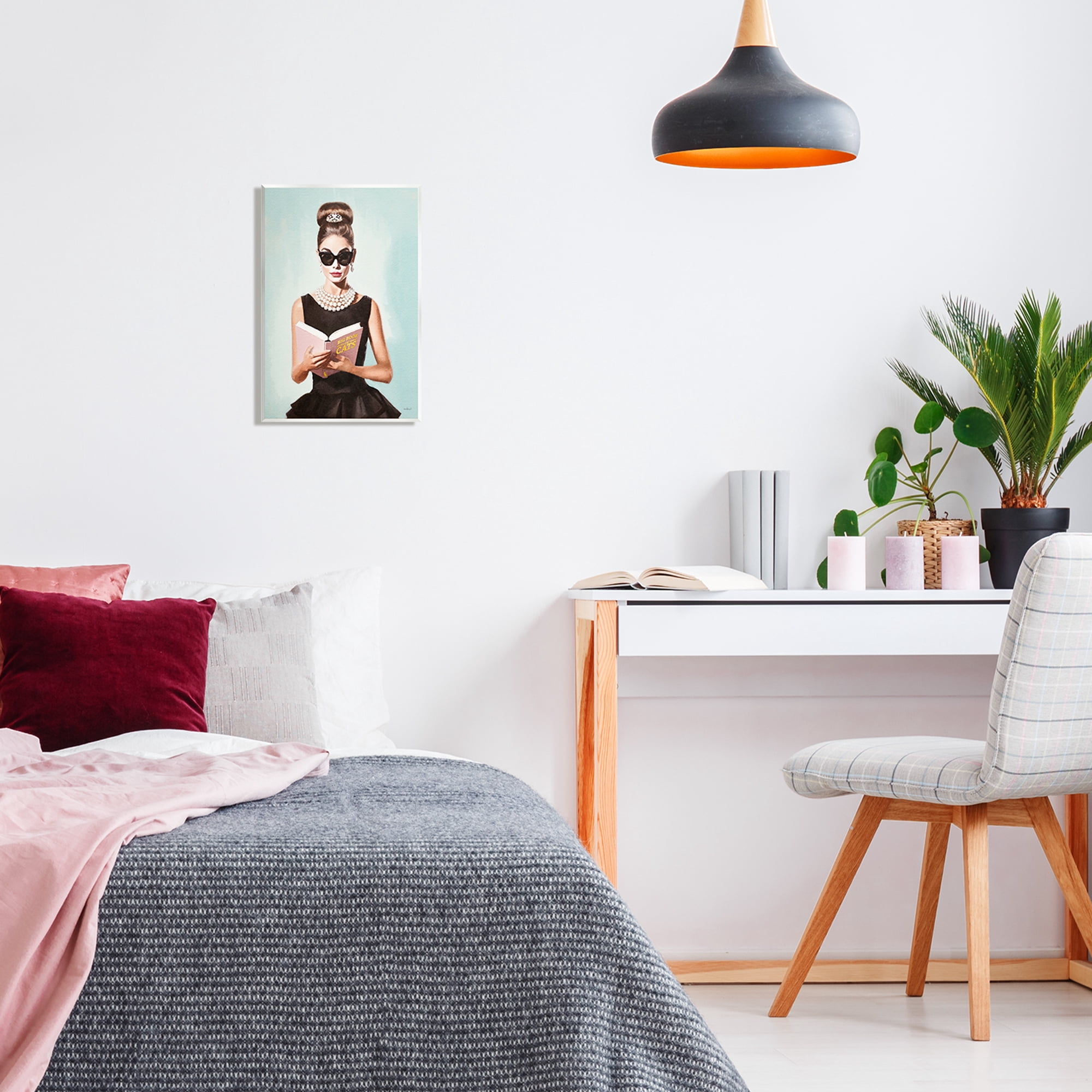 Stupell Industries Fashion Girl Reading Literature & Flim Painting Unframed Art Print Wall Art, 10 x 15