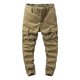 thumbnail image 2 of Pantalones largos de moda para hombre, casuales, de color sólido, cargo, con bolsillos y cremallera, cintura elástica, pantalones largos de algodón para hombre., 2 of 9