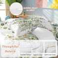 thumbnail image 3 of Green Eucalyptus Leaves Duvet Cover Set, Summer Botanical Weeping Soft Duvet Cover Twin Size Bedding Set 4 Pieces, 1 Quiltcover and 2 Pillowcases with Zipper, 1 Bed Sheet for All Seasons, 3 of 9
