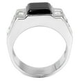 thumbnail image 3 of Luxe Jewelry Designs Stainless Steel Men's Ring with Jet Black Synthetic Onyx - Size 11, 3 of 4