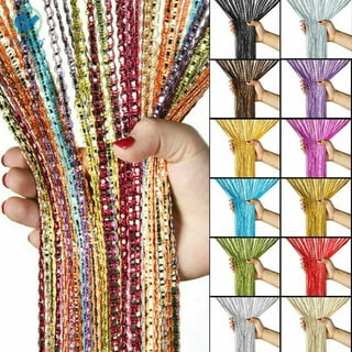 39''x79'' Glitter Door String Curtain Window Panel Silver Ribbon Fringe Glitter Tassel Curtains Room Divider Crystal Tassel Fringe Beaded Fly Screen