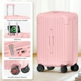 thumbnail image 3 of Carry on Luggage PC ABS Airline Approved Suitcase with Spinner Wheels TSA Lock Hardshell 20 inch Pink, 3 of 10