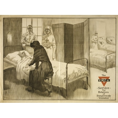 WW1 Poster 1915 YMCA Service for Relatives of Dangerously wounded Canvas Art - Unknown (24 x 36)