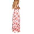 thumbnail image 5 of Biekopu Women Summer Sleeveless Dress， Summer Floral/ Plaid Bandage Spaghetti Strap Backless Long Dress for Cocktail Beach, S/M/L, 5 of 6