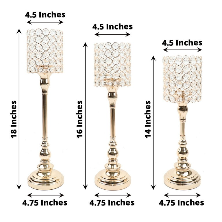 Gold Metal Crystal Beaded Goblet Tea Light Candle Holders, Votive Cand –  DesignedBy The Boss