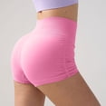 thumbnail image 3 of felwors Hidden Scrunch Booty Lifting Seamless Workout Shorts Athletic Gym Running Yoga Pink for Size M, 3 of 4