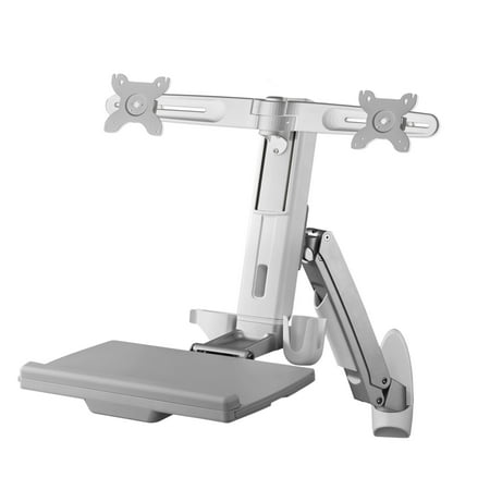 UPC: 0650177200965 | Amer Networks Dual Combo Articulating Workstation Wall Mount  Gray