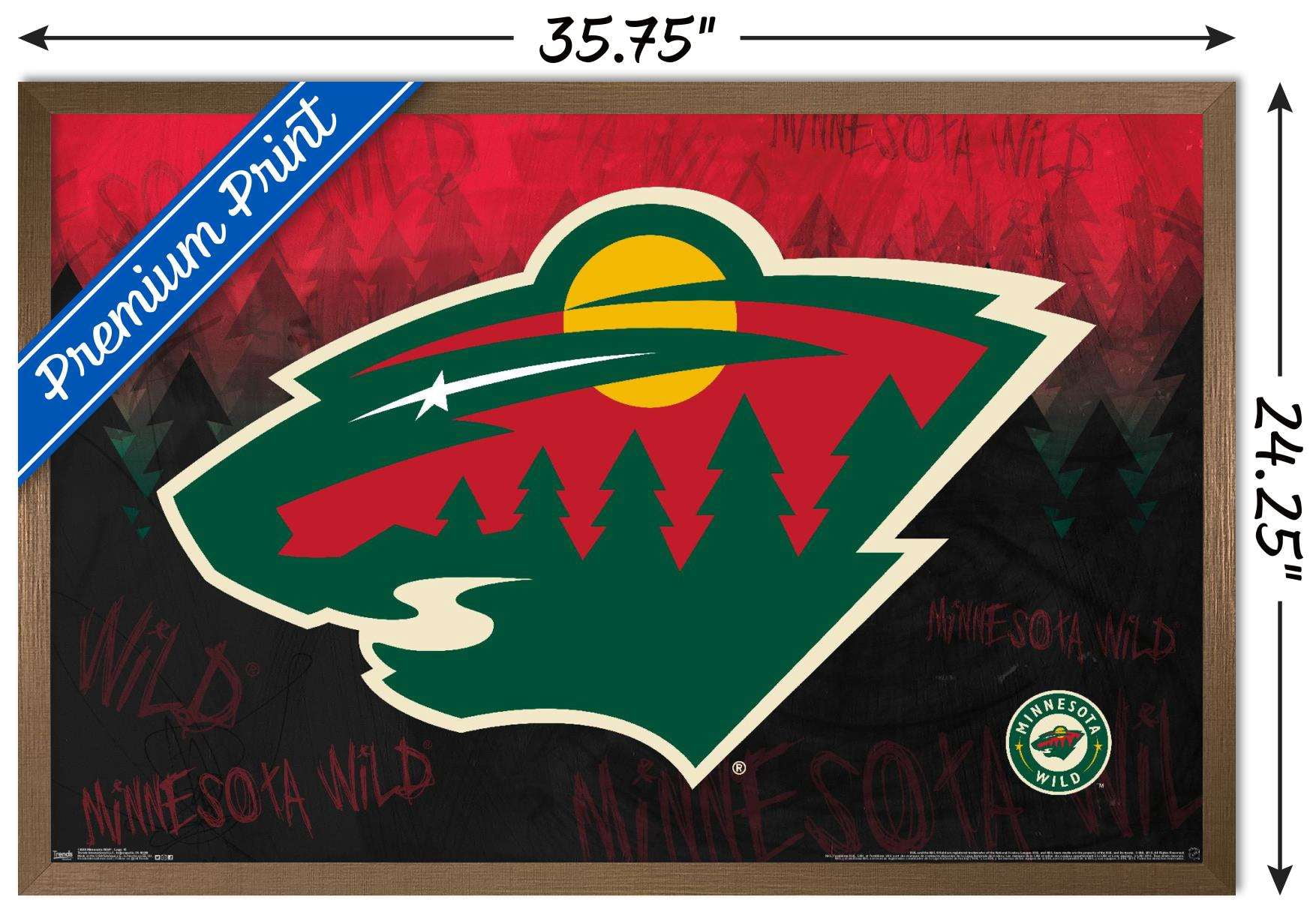 NHL Minnesota Wild - Logo 15 Wall Poster, 22.375" x 34", Framed