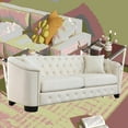 thumbnail image 2 of 77-Inch Modern Velvet 3-Seater Sofa for Living Room, Bedroom, Apartment, Office, 2 of 12
