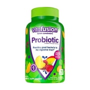 vitafusion Probiotic Gummy Supplements, Raspberry, Peach and Mango Flavored Probiotic Nutritional Supplements, 70 Count