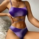 thumbnail image 5 of Gibobby Trajes de Natación para Mujer Conjunto de 3 piezas triangulares sin costuras con tirantes para mujer(Morado,G), 5 of 5