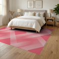 thumbnail image 3 of ODIKA 6'x9' Washable Area Rug Shaggy Inspired Subtle Tonal Gradient Look Minimalist Pink Solid Refined for Family Room, Living Room, Master Bedroom, Non-Slip, Easy Care, 3 of 7