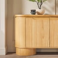 thumbnail image 6 of Walker Edison Modern Large Curved Wood Sideboard TV Stand, White Oak, 6 of 13