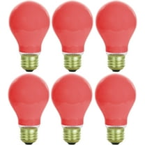 Diodesy- Pack of 6 25A/R/ 25 Watts A19 Incandescent Light Bulb, Ceramic Red Edison Bulb, Dimmable, E26 for Holiday Decoration/Living Room/Party Light Bulb, 120V, 1250 Lifespan Hour, Flicker Free