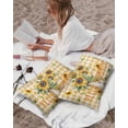 thumbnail image 3 of Outdoor Pillow Covers Throws Watercolor Floral Bouquets in Vase,Waterproof Pillow Cases Pack of 2 Sunflower on Yellow White Plaid,Durable Cushion Cover Pillowcase for Patio Balcony Couch Garden, 3 of 7