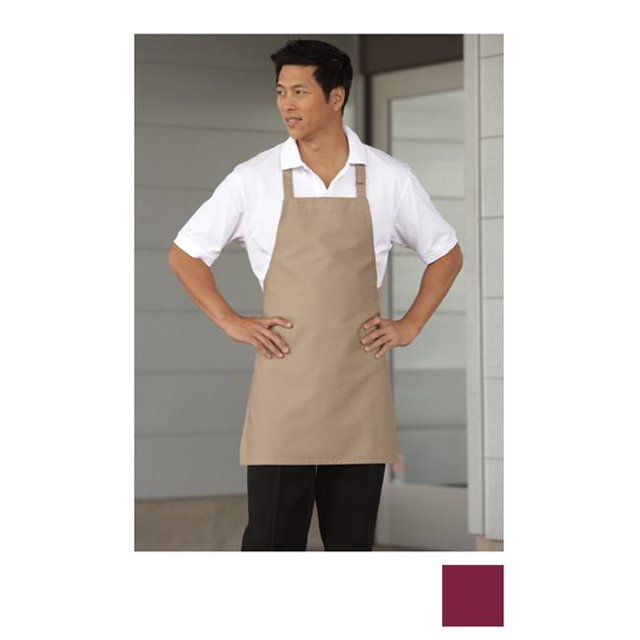 Uncommon Threads 3010-0300 Ajustable Bib Apron No Pockets in Burgundy