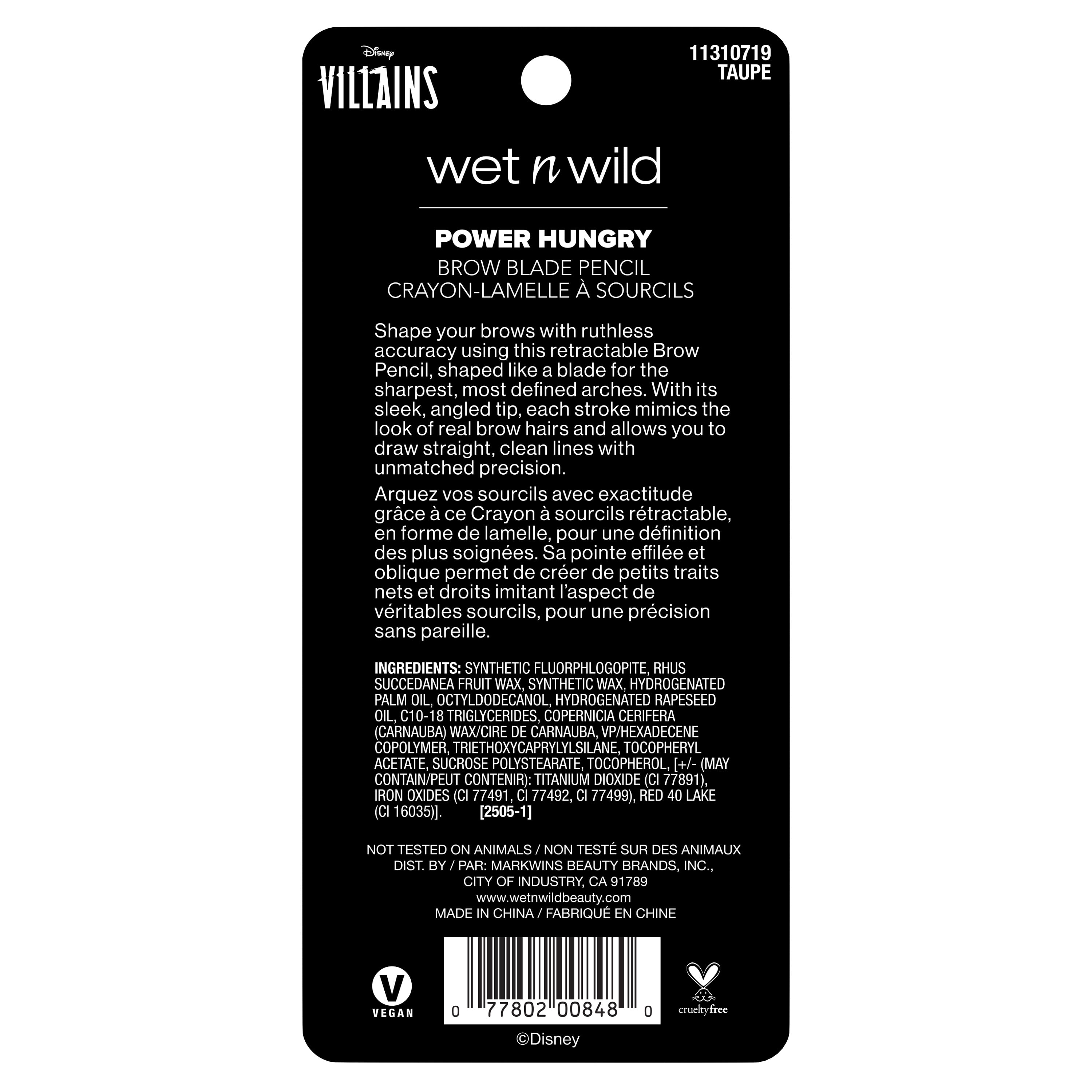 Wet n Wild Disney Villains, Evil Queen,  Power Hungry Brow Blade Pencil in Taupe, - 0.006 Ounces