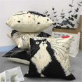 thumbnail image 3 of Set of 4 Cat Pillow Cases, Throw Cushion Cover Cotton Linen Pillowcase Home Decoration,45x45cm,Cat, 3 of 5