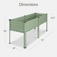 thumbnail image 2 of Best Choice Products 72x24x30in Non Toxic Elevated Galvanized Metal Garden Bed Corner Protectors - Sage Green, 2 of 9