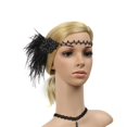 thumbnail image 2 of Diadema Zulema Con Plumas Artificiales Fascinator Vintage para Mujer Negro, 2 of 8