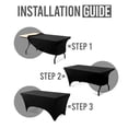 thumbnail image 3 of Utopia Kitchen Spandex Tablecloth 1 Pack [4FT, Black] Tight, Fitted, Washable and Wrinkle Resistant Stretch Rectangular Patio Table Cover for Event, Wedding, Banquet & Parties [48Lx30Wx30H Inch], 3 of 9