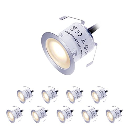 LED Deck Lights Kit 12V Low Voltage Waterproof IP67 Warm White Recessed Deck Lighting In Ground