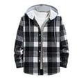 thumbnail image 2 of WXLWZYWL Mens Flannel Hoodie Shirt Long Sleeve Plaid Button Up Shirts Lightweight Flannel Shirt Regular Fit Casual Shirts, 2 of 6