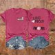 thumbnail image 2 of Camisetas de Manga Corta para las Mujeres Carta Impresa Doble Cara Suelta Tee, Casual Vintage Verano Top Mujeres, 2 of 3