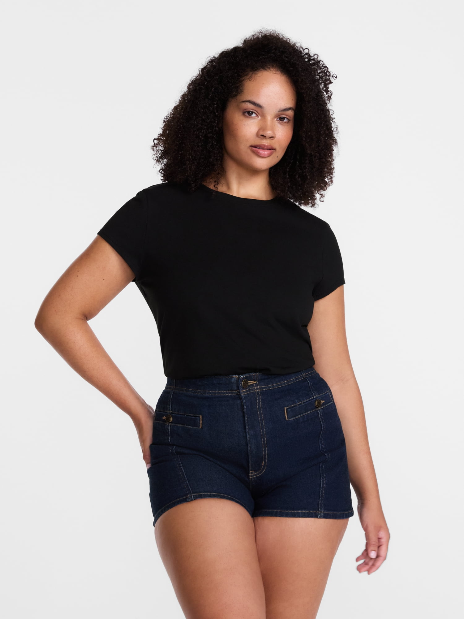 Scenario Women's and Women's Plus Tee with Short Cap Sleeves, Sizes XS-4X