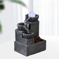 thumbnail image 4 of Fuentes de agua de con bola rodante de luz LED, cascada interior de Feng Shui y fuente de relajación con sonido calmante para la decoración Boca redonda Baoblaze Fuente de mesa, 4 of 7