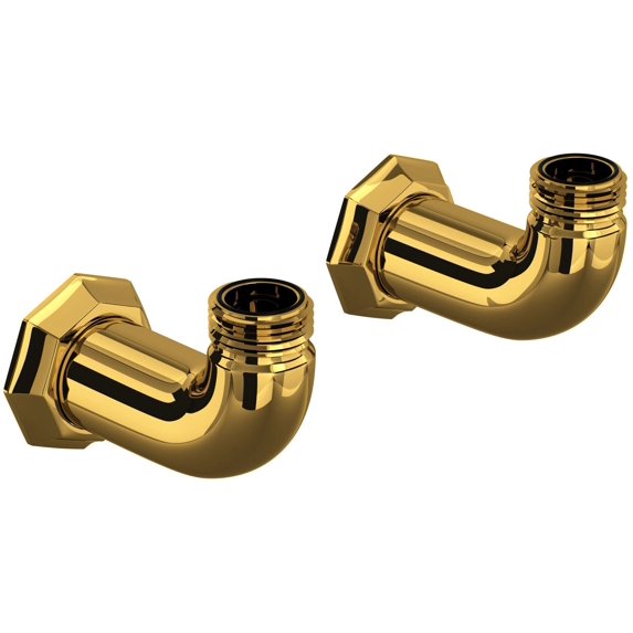Perrin And Rowe U.6181 Deco Wall Unions - Brass