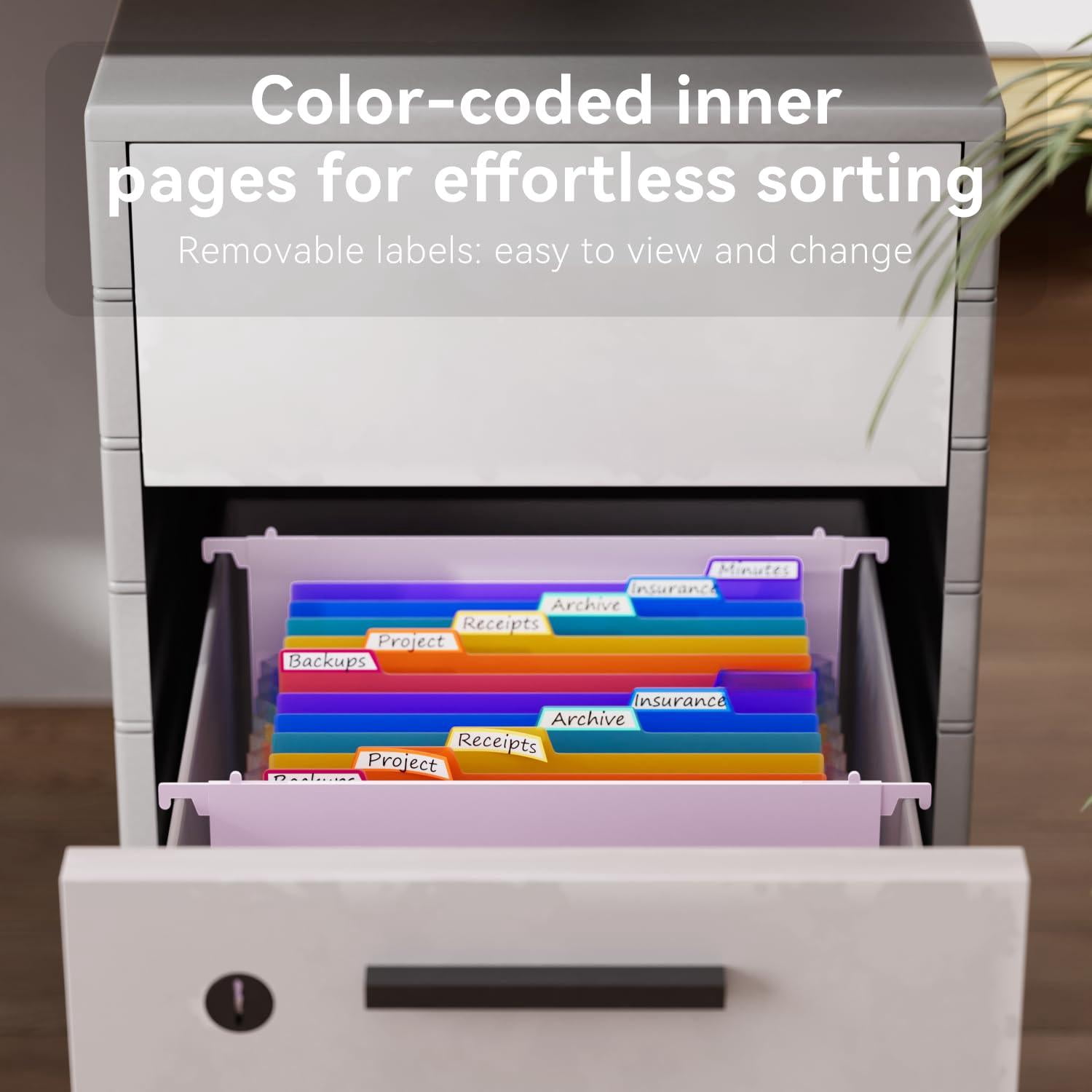 Plastic Expanding Hanging File Folders 12 Accordion Pockets Large Capacity For Letter & A4 Size  Organizer Filing Cabinet Ideal Tax Contracts Invoices Office School-purple-2set