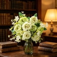 thumbnail image 5 of Green Artificial Peony Bouquet Lifelike No Fade Flowers for Wedding Table Centerpiece Decor, by Bradem, 5 of 8