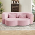thumbnail image 2 of Aukfa 2-in-1 Convertible Couch Bed with 2 Pillows, Folding Floor Couch, 15" Full Size Bed Mattress, Memory Foam Sleeper Sofa Bed, Pink, 2 of 8