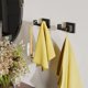 thumbnail image 2 of Ruacq Gancho Doble para Toallas Base Cuadrada Negra Mate Soporte para Toallas de baño Percha para Toallas de Mano Acero Inoxidable Moderno Montado en la Pared, 2 of 5