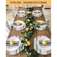 thumbnail image 4 of 15 Inch Round Placemats Set of 6, Brown Geometric Non Slip Heat Insulation PP Table Mats, Stripes Boho Spring Flowers Pastoral Country Washable Place Mats for Kitchen Dining Party Table Decor, 4 of 7