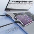 thumbnail image 5 of TOOCKI TQ-X21 1m Flexible Silicone Data Cable 3A Fast Charging USB A to Type C Wire - Black, 5 of 5