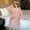 Pink, variant on YOPTOP Winter Long Sleeve Thick Warm Flannel Nightgowns for Women Korean Cute Lace Sleepwear Night Dress Nightdress Home Nighty,Pink,L