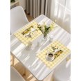 thumbnail image 5 of Gnomes Sunflowers Placemats Set of 4, Pastoral Botanical Yellow Plaid Placemats for Dining Table, Place Mats for Kitchen Tabletop, Waterproof Wipeable Dining Table Mats Set, 5 of 9