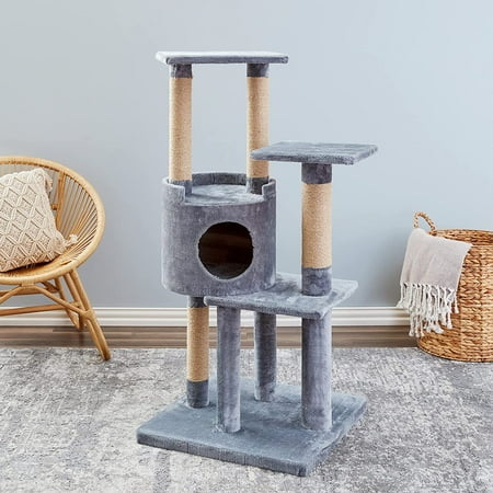 UPC: 0850016786364 | Two by Two Braeburn 50-inch Cat Tree Tower Condo Scratch Pad & Playground